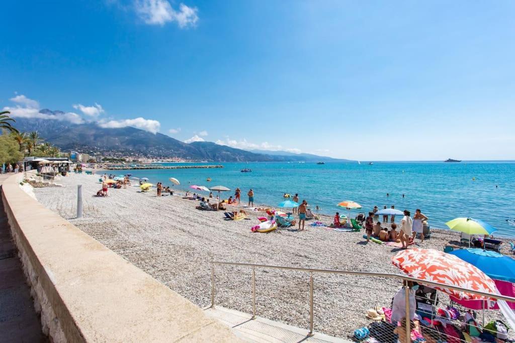 La Perle 2 P Terrasse Vue Mer 1Min Plage Clim روكوبرُن كاب مارتي المظهر الخارجي الصورة
